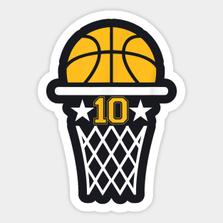 10 Years Old Boy 10th Birthday Basketball Theme Sticker